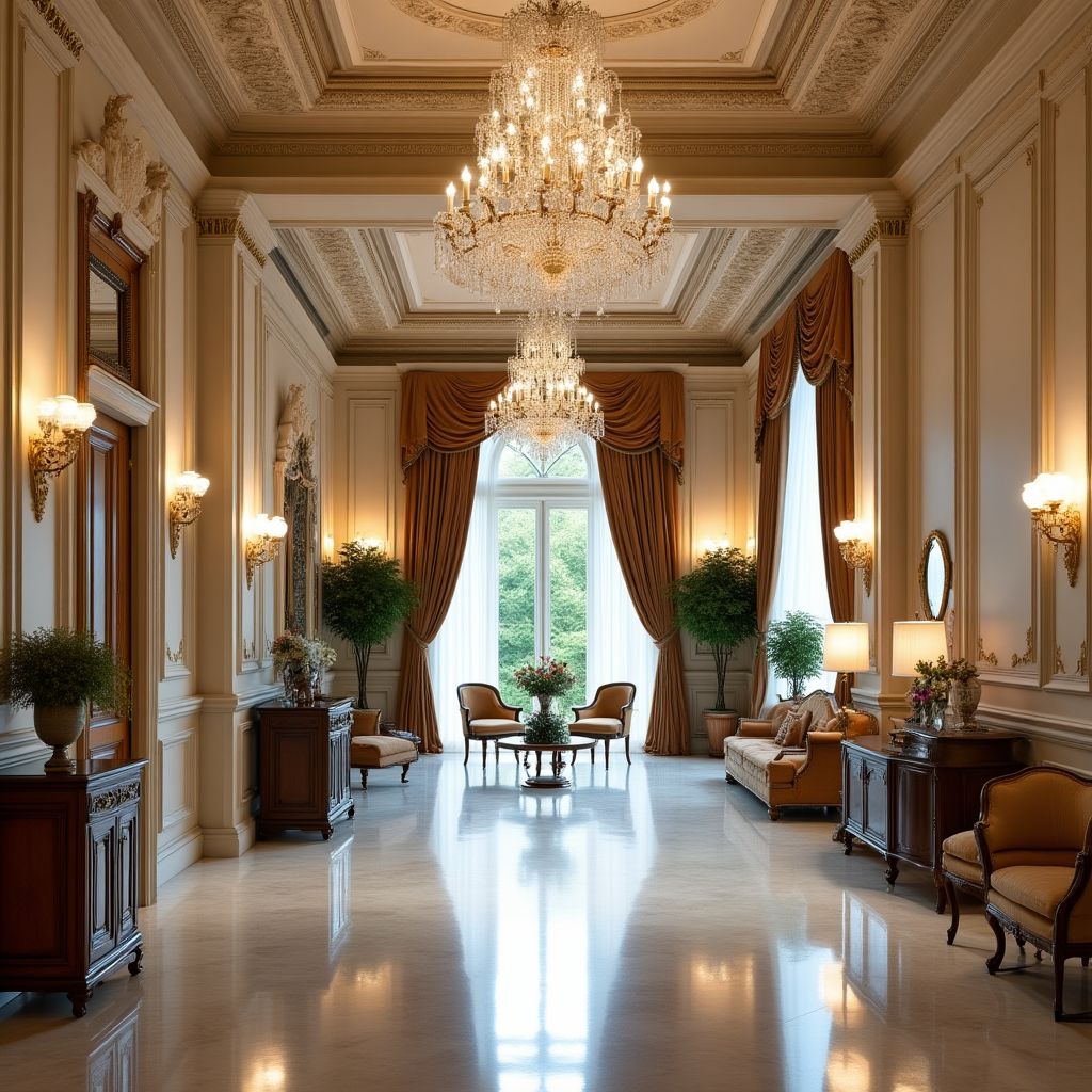 Lobby luxueux du Palais Royal à Paris